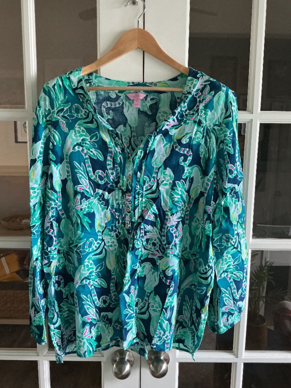 Lilly Pulitzer Floral Pin Tuck Tunic - XL